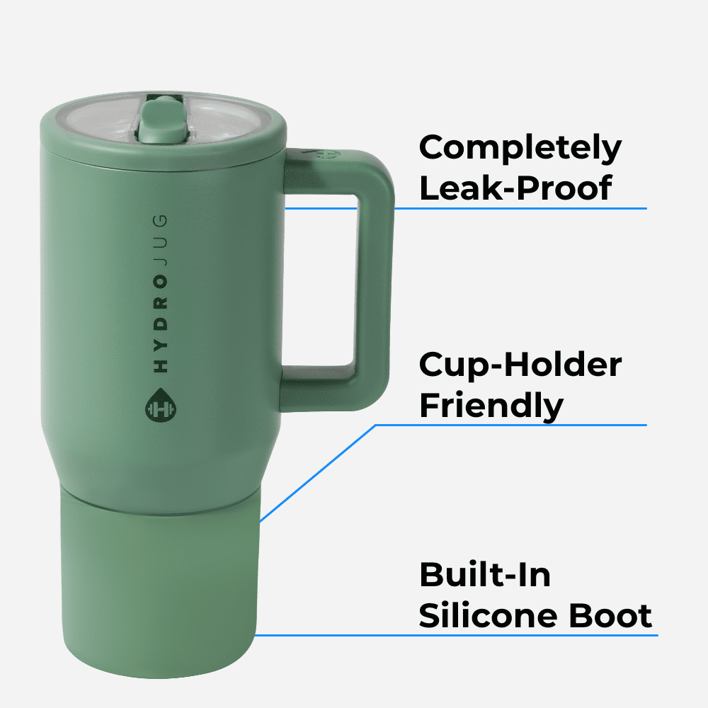 HydroJug Traveler 20 oz Water Bottle, Stainless Steel Insulated Tumbler with Flip Straw and Handle - Camo