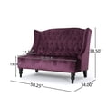 thumbnail image 3 of Noble House Lawrence Button Tufted Velvet Loveseat, Raisin, 3 of 9