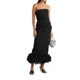 thumbnail image 1 of Txlixc, vestido largo de Color liso para mujer, vestido sin tirantes con dobladillo con adorno de felpa, vestido con abertura en la espalda, vestido doche con espalda descubierta en el pecho Txlixc  Estilo de ocio, 1 of 4