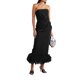 thumbnail image 1 of Txlixc, vestido largo de Color liso para mujer, vestido sin tirantes con dobladillo con adorno de felpa, vestido con abertura en la espalda, vestido doche con espalda descubierta en el pecho Txlixc  Estilo de ocio, 1 of 4