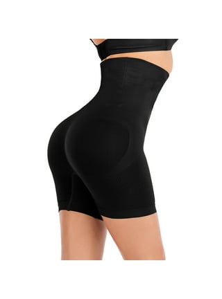 Homgro Women's Thong Body Shaper Shorts High Waist Tummy Control Shapewear  Underwear Black Small