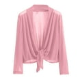 thumbnail image 5 of BADHUB Sheer Bolero Shrug for Women Long Sleeve Lightweight Casual Summer Fall Vacation Draped Cardigan Shawl Pink 2XL, 5 of 8