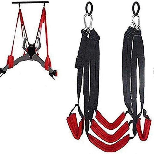 Swing Belt Upgraded Version 5 Pad Couple Posture Auxiliary Swing Fun Adult Supplies Black Red