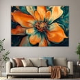 thumbnail image 6 of Mudket Orange and blue Fluid Art Flower Canvas Wall Art, Framed Floral Print, Ready to Hang Wall Decor for Living Room Bedroom, Abstract Modern Artwork - 12"L x 8"W, 6 of 10