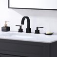 thumbnail image 3 of Matte Black Bathroom Faucet, Black Faucet Bathroom 3 Hole 8inch Widespread Waterfall 2 Handle Black Faucets Bathroom Sink Vanity Faucet with Pop Up Drain and Supply Lines, 3 of 13