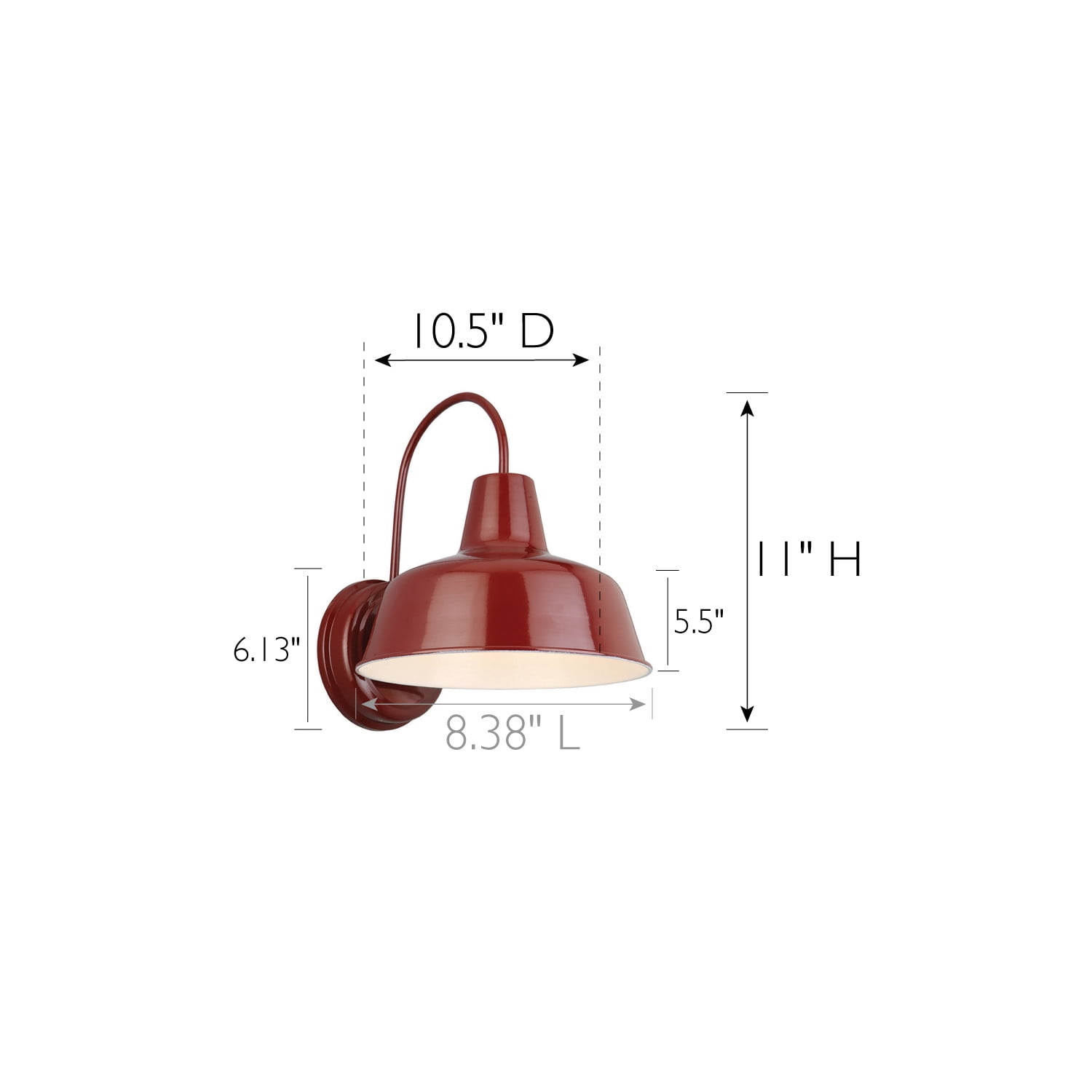 Design House Mason 8" Modern Farmhouse Indoor/Outdoor Wall Sconce, Rustic Red Finish