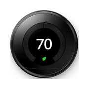 Google Nest Learning Thermostat - Programmable Smart Thermostat for Home - 3rd Generation Nest Thermostat - Works with Alexa - Black