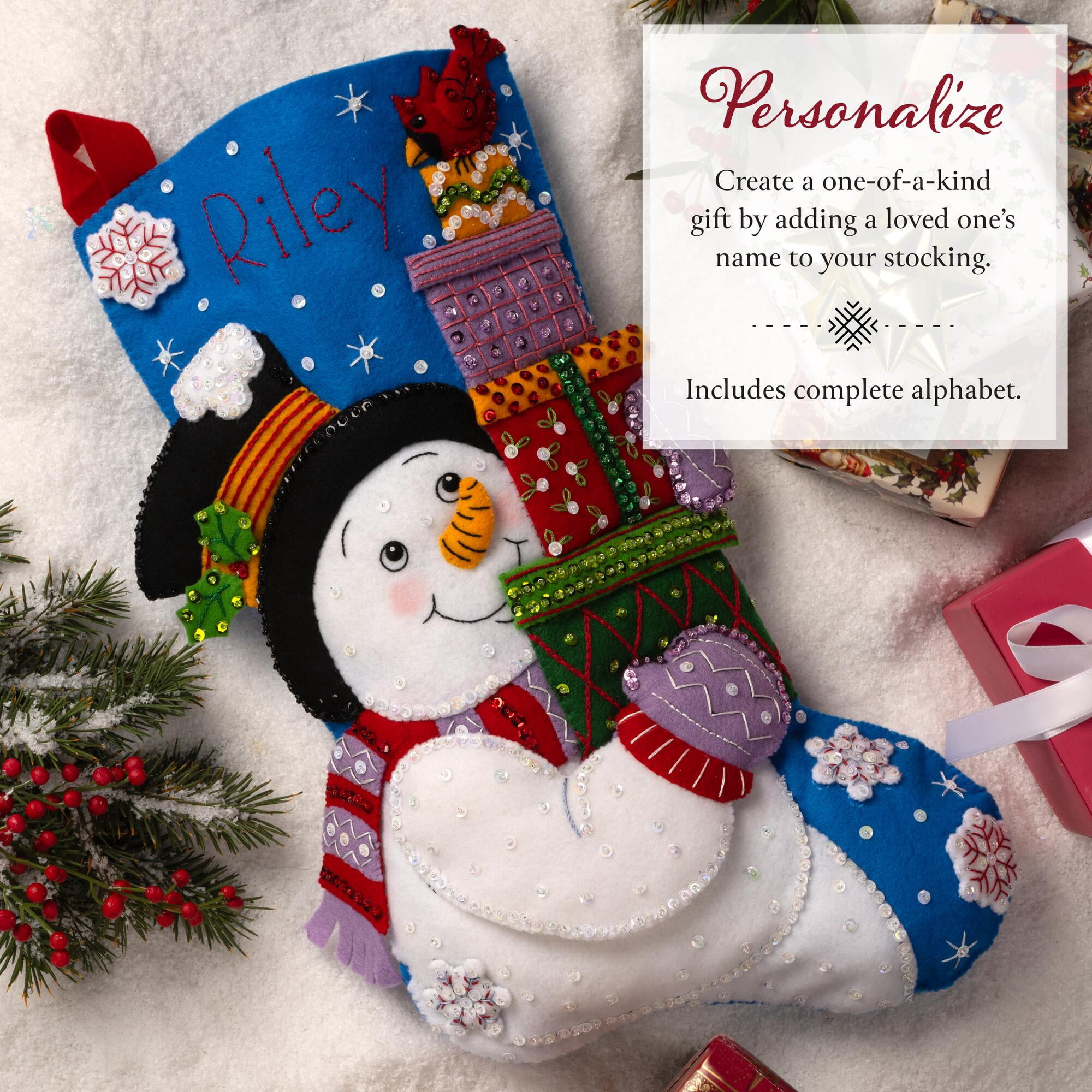 Bucilla Holiday Gift Tower 18 in Multicolor Felt Stocking Kit