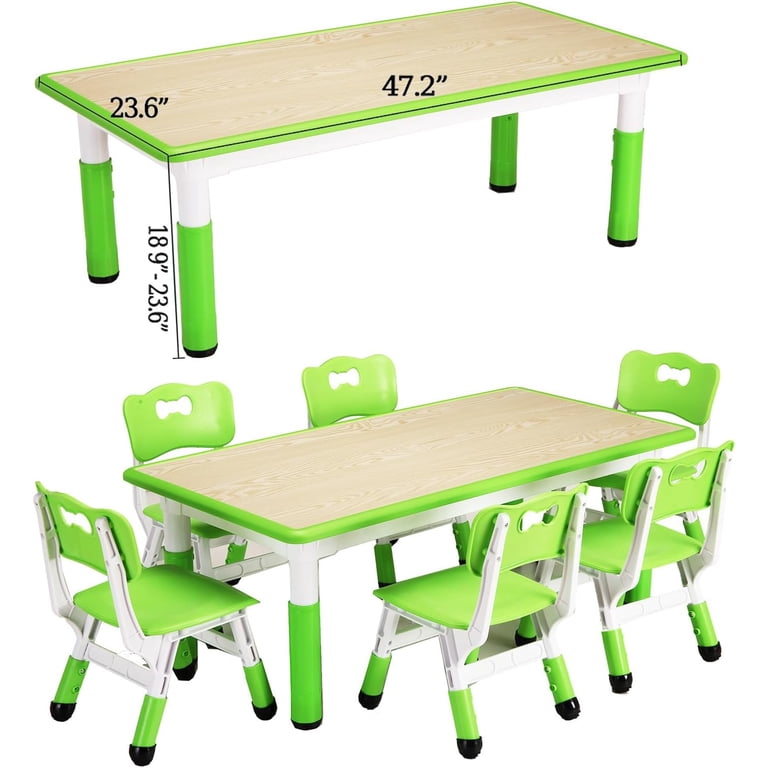Kids Table And Chair Set, Height Adjustable Toddler Table And 4 Chairs Set Ages 2 10 Graffiti Desktop Non Slip Legs Arts Crafts Table Children Activity Daycare Clas