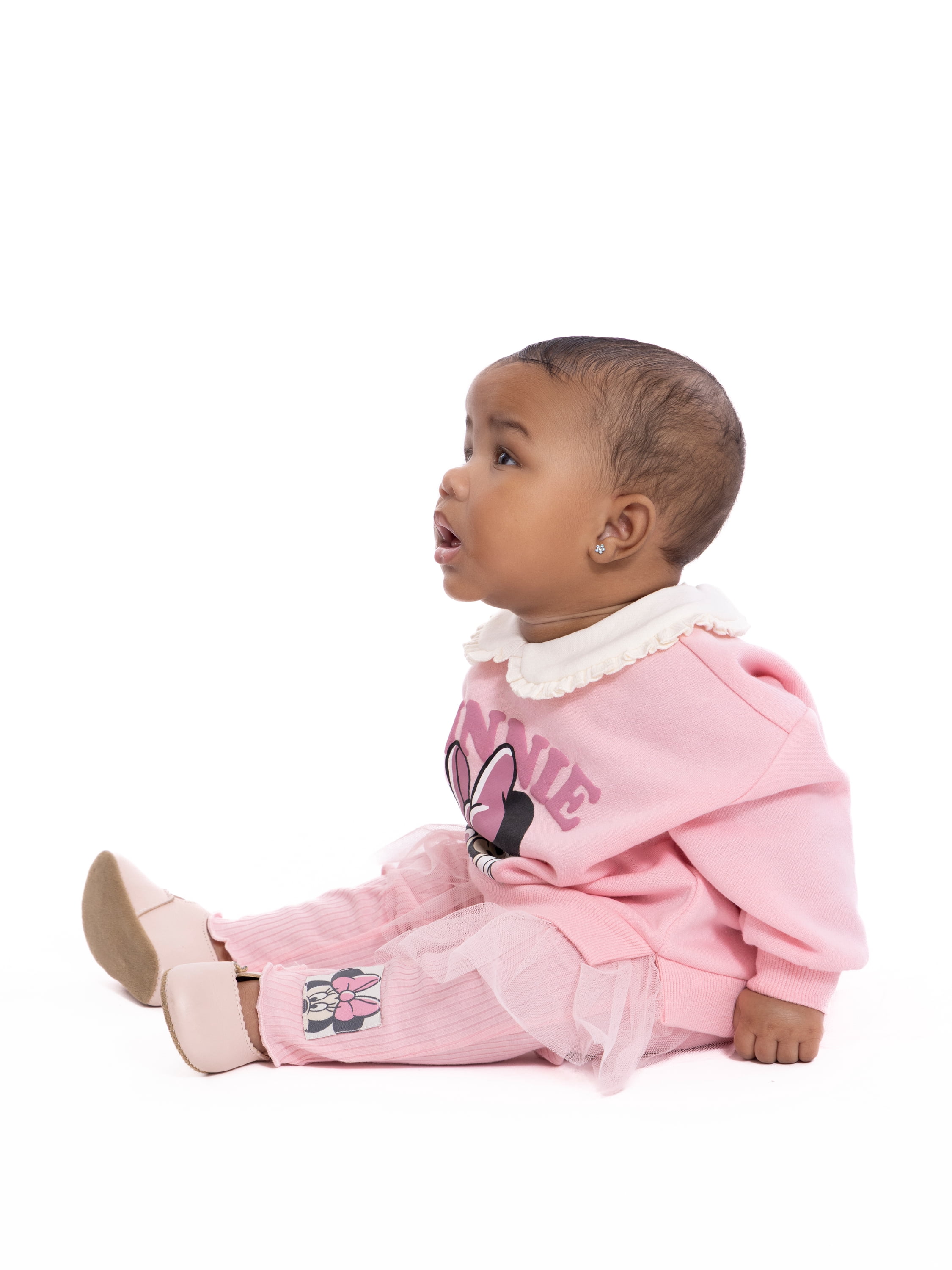 Minnie Mouse Baby Girls Layered Sweatshirt and Leggings Outfit Set, 2-Piece, Sizes 0M-24M