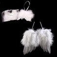 thumbnail image 3 of Gwong Electrónica Mini ángel blanco pluma ala decoración de boda árbol de navidad ornamento colgante, 3 of 5