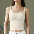 thumbnail image 3 of Gfyviroh Cami Tops for Women Casual Solid Color Ribbed Loungewear Tops Slim Sleeveless Undershirts with Chest Pad, 3 of 8