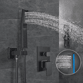 thumbnail image 5 of Zovajonia Matte Black Shower System 12 Inches Shower Faucet Set, Rain Shower Head with Handheld Spray Bathroom Wall Mount Shower Fixtures, 5 of 8