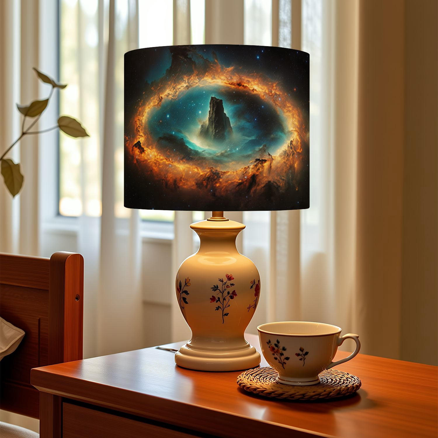 Space Linen Drum Lampshades Space Galaxy Nebula Outer Space Interstellar Astronomy 13"x13"x10" Light Shade for Table Lamps Floor Lamps Drum Lamp Shades Lampshade Replacement Assembly Required