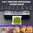 thumbnail image 2 of FETERVIC Scelleuse sous Vide Alimentaire 8 en 1 90 kPa 130 W avec Coupeur Intégré, Affichage Numérique à DEL, 6 Modes de Scelleuse pour l'Entreposage des Aliments avec Trousse de 20 Sacs de Scellage, 2 of 12