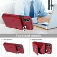 thumbnail image 4 of Crossbody Wallet Back Case for iPhone X/XS with Card Holder, Vintage Premium PU Leather Case with Long Shoulder Strap, Purse Shockproof Flip Phone Cover for iPhone X/XS, Red, 4 of 12