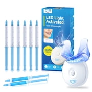 JTF Teeth Whitening Kit with LED Light, 10 Minute Enamel Safe Whitening, 6 Whitening Gels Containing 35% Carbamide Peroxide and 2 Remineralizing Gel for Coffee, Tea, Smoking and Wine Stains