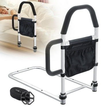 Bed Rails for Elderly Adults Safety, with Double Grab Bars & Storage Pocket, Support Up to 300lbs