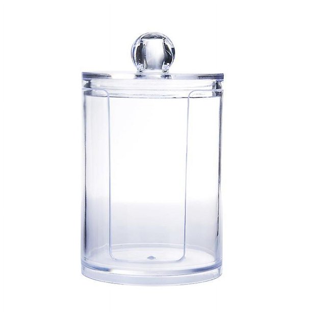 Contenedores de almacenamiento para baño, frascos de boticario de plástico transparente con tapas para organizar bolas de algodón, hisopos de algodón y almohadillas redondas de alg
