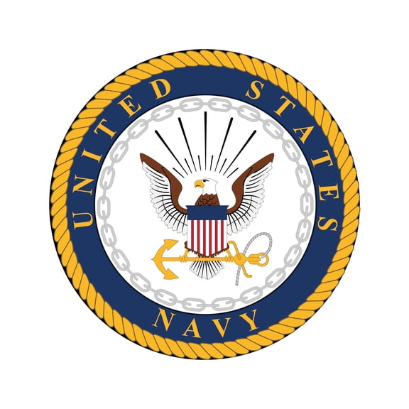 7.5 Inch US Navy Cake Topper – Round Edible Birthday Cake Decorations, Happy Birthday Cake