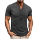 thumbnail image 1 of pstuiky camisetas para hombre, Blusa básica de manga corta con cuello vuelto para hombre, color liso y musculoso camisas casuales para hombre l, 1 of 7