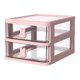 thumbnail image 1 of Caja de almacenamiento de plástico con cajón, organizador de escritorio, transparente, multicapa, con asas de conejo, suministros de oficina, 1 of 8