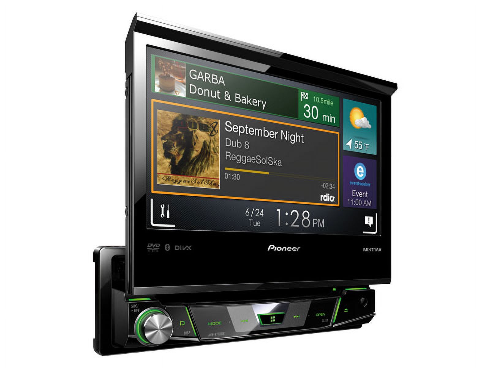 Pioneer AVH-X7700BT - DVD receiver - display - 7" - touch screen - in-dash unit - Single-DIN - 50 Watts x 4 - image 3 of 3