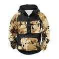 thumbnail image 2 of Zylanna Men's Hooded Sweatshirts with Pockets, Casual Soft & Warm Half-Zip Camouflage Sport Hoodies Pullover for Men Black, 2 of 3