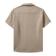 thumbnail image 7 of Wlynlyn Mens Button down Shirts Casual Short Sleeve Textured Summer Vacation Beach Shirts Solid Color Dress Blouses, 7 of 7