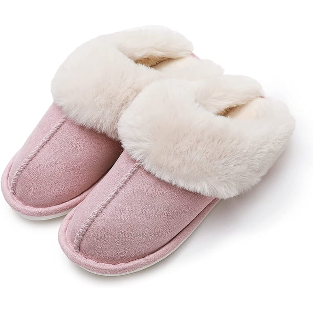 Zapatillas de casa peludas de felpa para mujer, pantuflas suaves y acogedoras para mujer, pantuflas de espuma viscoelástica para mujer Xemadio CJWUS-6974