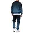 thumbnail image 4 of CCRFTGI Mens Sweatsuits Set 2 Piece Big and Tall Casual Sports Pullover Sweatshirt with Jogging Pants Fall Fashion Gym Workout Matching Outfits Blue 4XL, 4 of 5