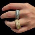 thumbnail image 5 of 14K Gold Hip-Hop Style Densely Set Mossanite Ring, Rotating Men's Ring, Unique and Stylish, Just Like Him,Father's Day Gifts for Dad, 5 of 7