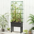 thumbnail image 2 of Costway Raised Garden Bed Planter Box with Climbing Trellis Water Level Indicator, 2 of 10