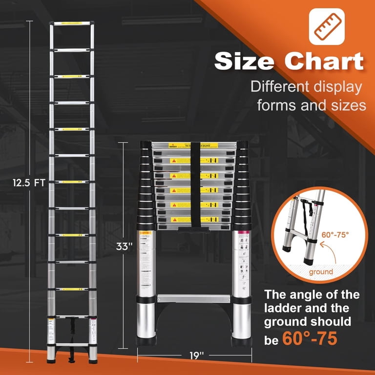 Little Giant Ladder Little Giant DEZEX Telescoping Ladder 12.5 FT ...
