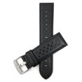 thumbnail image 1 of 18mm GT Rally Perforrated, Vented Racer Leather Watch Strap Band, Stainless Steel Buckle, 1 of 7