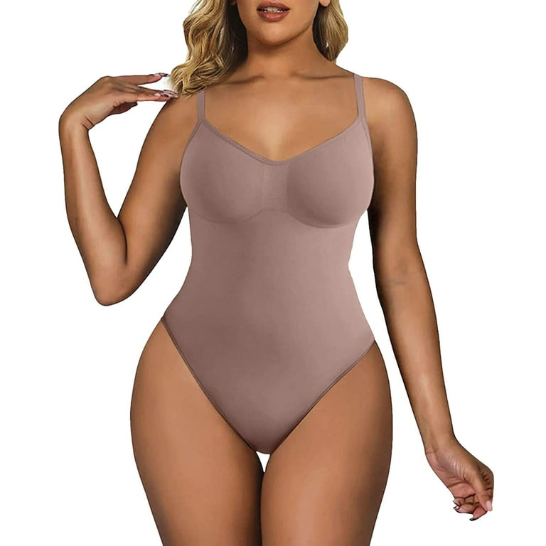 Tummy Control Shapewear For Dresses Belly Ling Lifting Briefs Suspenders  Tight Corset Body Shapers Brown M 
