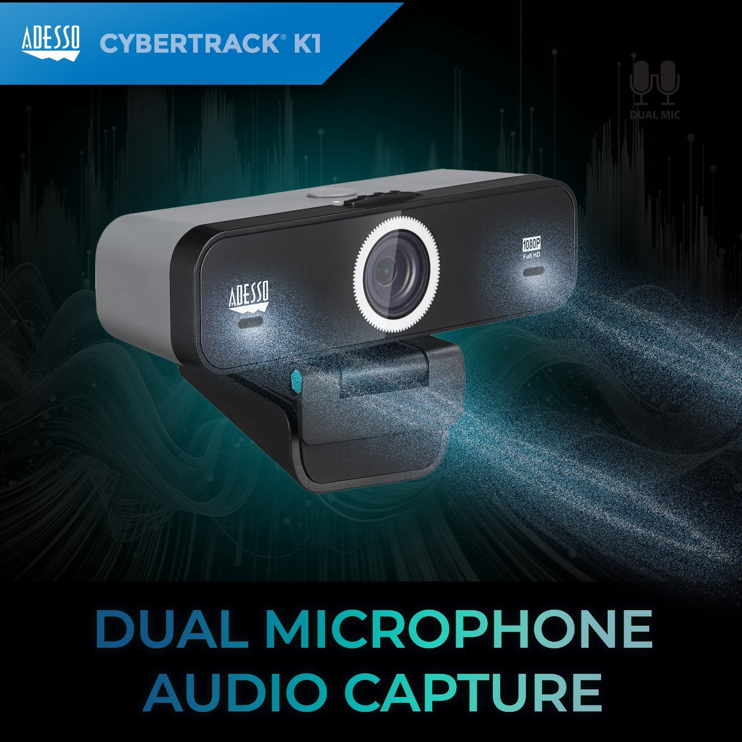 Webcam with Microphone True 1080P Full HD USB Web camera with Adjustable View Angle, Noise Cancellation for Zoom, Skype, Teams, Conferencing, Work with Windows and Mac