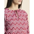 thumbnail image 5 of Moomaya Womens Printed Cottn Crop Top, Tie-Up Waist Elbow Sleeves Short Top, 5 of 9