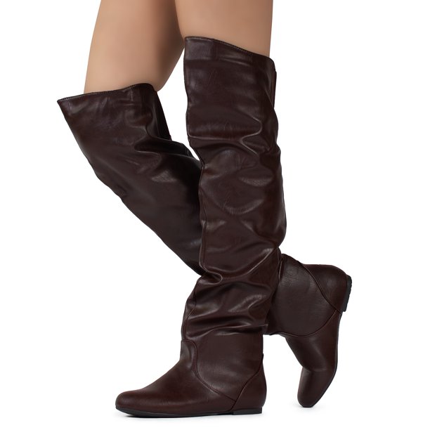stretchy over the knee boots wide calf
