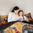 thumbnail image 4 of Manfei Funny Cartoon Turkey Full Size Comforter Sets,Thanksgiving Themed Bedding Comforter Set,Black Reversible,3pcs,1 Comforter and 2 Pillowcases, 4 of 7