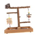 thumbnail image 3 of Perchas de Pájaros Accesorios de Jaula de Aves Ejercicio de Juegos con Bandeja Extraíble Juguetes de Madera de Madera Parque, 3 of 9