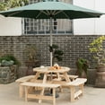 thumbnail image 6 of Wooden Outdoor Patio Garden Round Picnic Table with Bench, 8 Person, 6 of 9