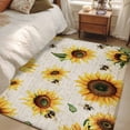 thumbnail image 5 of Rectangle Area Rug 3x5ft,Farm Sunflower Bee Vintage Letter Washable Carpet Non-Slip Runner Accent Rugs Indoor Floor Mat for Bedroom Living Room Decor,Country Watercolor Flower, 5 of 9