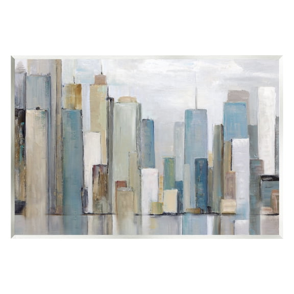 Stupell Industries Abstract Cityscape Buildings Abstract Painting Unframed Art Print Wall Art, 15 x 10