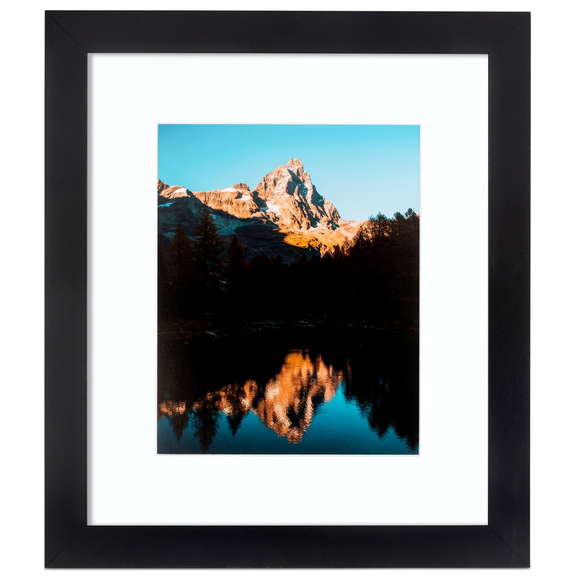 ArtToFrames 16x20" Matted Picture Frame with 12x16" Single Mat Photo Opening Framed in 1.25" Satin Black and 2" Super White Mat (FWM-3926-16x20)