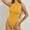 #Yellow, variant on TEVEQ Shapers for Women Women's Basic Sleeveless Round Neck Bodycon 1 Piece Bodysuit Shaperx Bodysuit Beige L