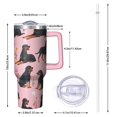 thumbnail image 2 of OBREWU Rottweiler Dogs with Flowers Tumbler with Handle and Lid,Rottweiler Dogs with Flowers 40oz Double Wall Vacuum Insulated Tumbler,Cups Gift for Women and Men, 2 of 7