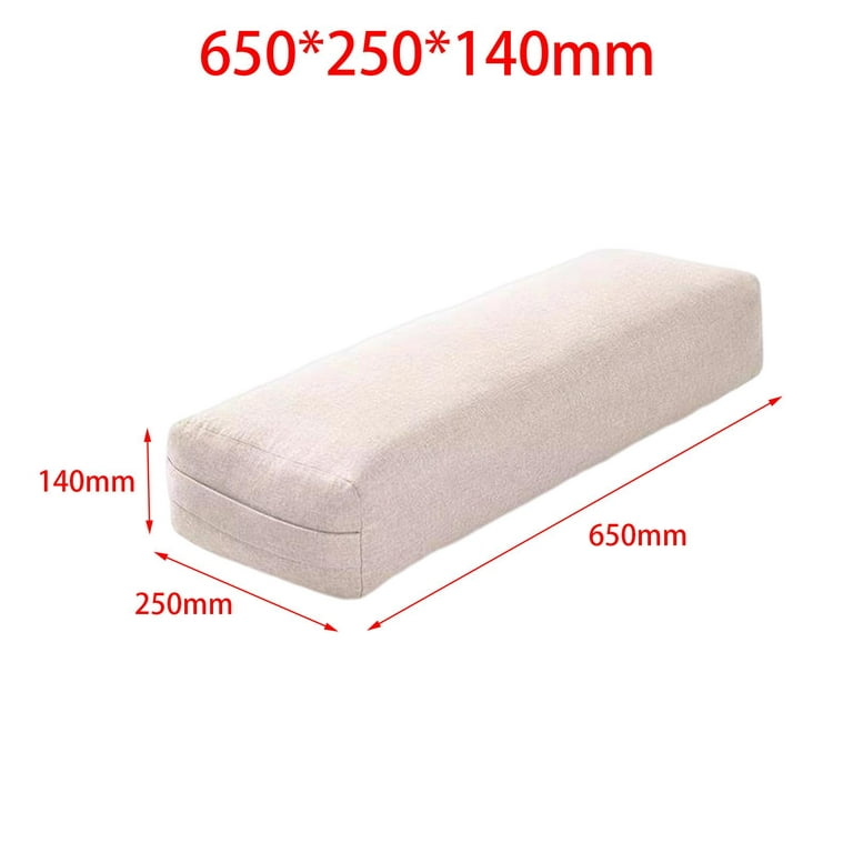 Yoga Bolster Removable Washable Cover Yoga Accessories Cushion Pillow High  Elastic with Carry Handle for Support Restorative Yoga Beginners Beige