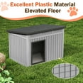 thumbnail image 2 of LHBcraft Waterproof Dog House,Indoor & Outdoor Dog Shelter with Ventilated Design & Removable Roof, PP Dog Kennel for Medium to Large Dogs,Gray,42.8" L x 33" W x 31" H, 2 of 9