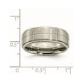 thumbnail image 6 of Chisel Titanium Brushed Center Block Design 8mm Ridged Edge Band, 6 of 6